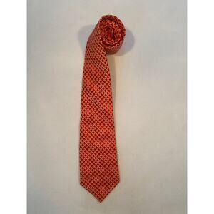 Hugo Boss 100% Silk Hand Made Men's Necktie Red Geometric Shape  ‼️MINT‼️